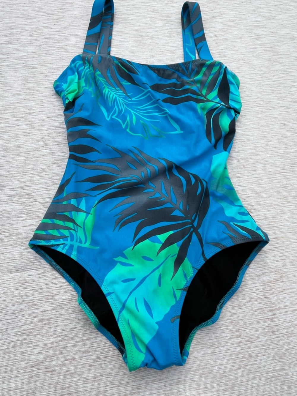 Gideon Oberson Women’s Swimsuit Bathing Suit Blue Tropical Leaves One-Piece 8